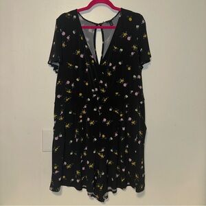 Torrid Black Floral Romper